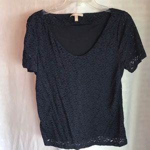 Banana Republic navy blue lace Top